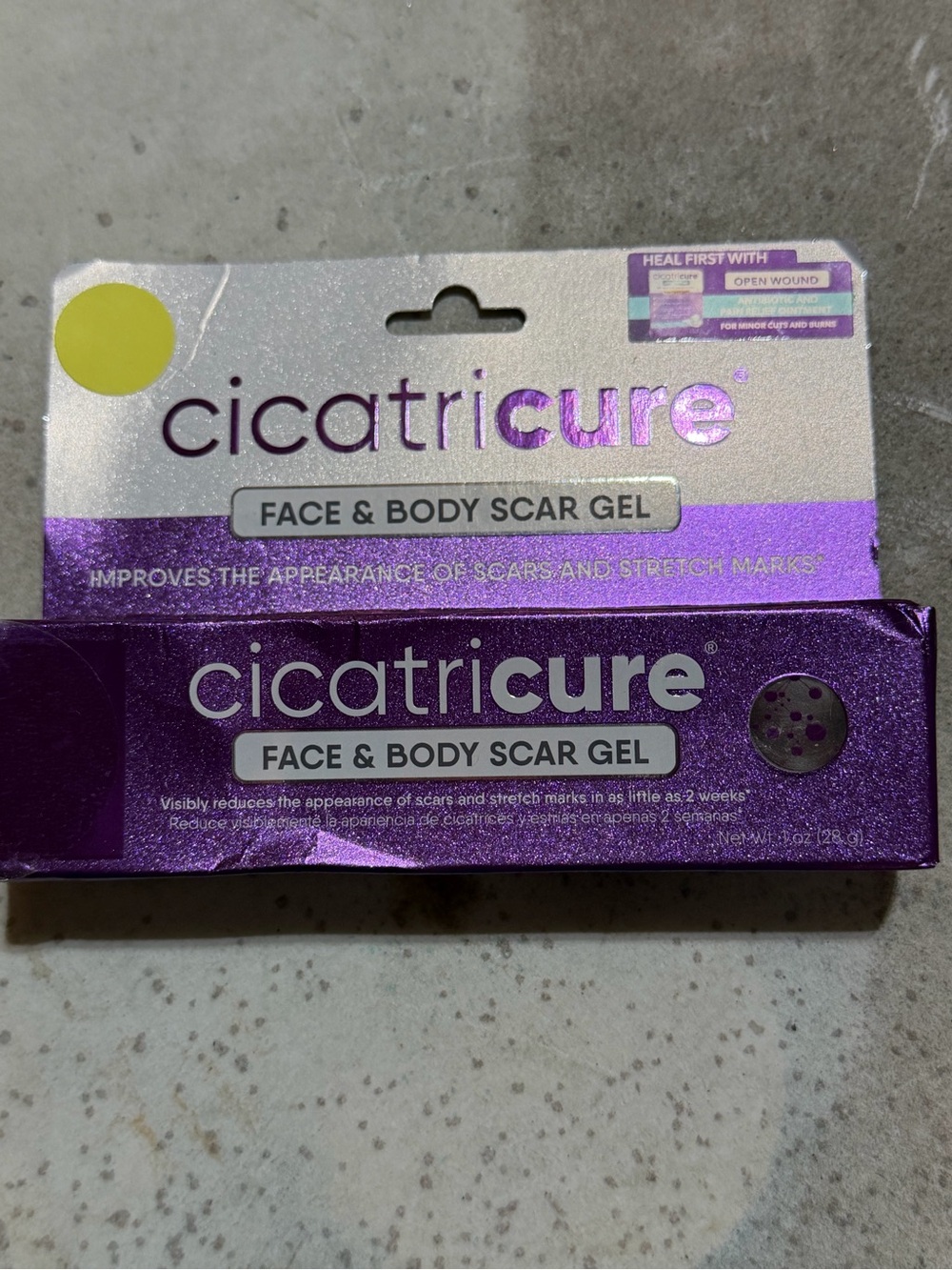 Source Unknown cicatricure Face & Body Scar Gel - Purple and Silver Packaging